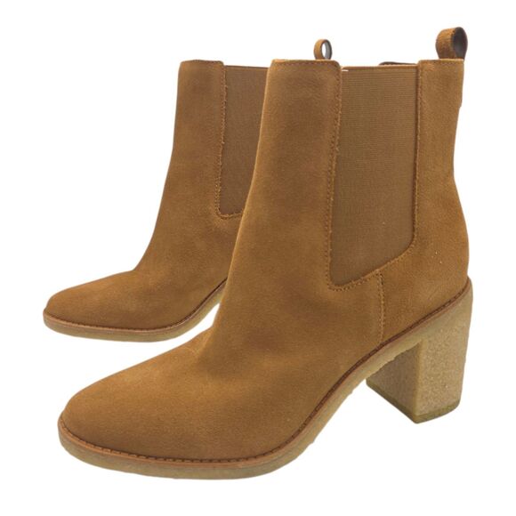 Lauren Ralph Lauren Marianna Camel Water Repellent Suede Chelsea Booties 10B NEW - Picture 10 of 15